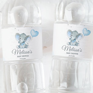 Etiqueta Para Botella De Agua Ducha de bebé de Elephant Safari