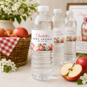 Etiqueta Para Botella De Agua Ducha de bebé de manzana 