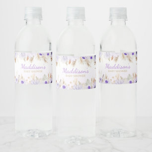 Etiqueta Para Botella De Agua Ducha de bebé de mariposa floral