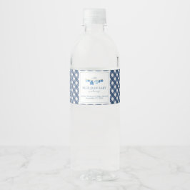 Etiqueta Para Botella De Agua Ducha de bebé en mezclilla azul