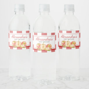 Etiqueta Para Botella De Agua Ducha de bebé Gingham Apple of Our Eye