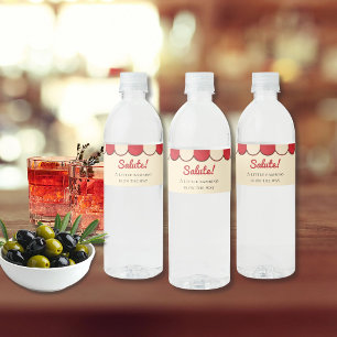 Etiqueta Para Botella De Agua Ducha de bebé italiana Salute Roja