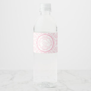 Etiqueta Para Botella De Agua Ducha de Bebé Mariposas Toile de Jouy Chinoiserie