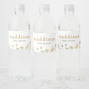 Etiqueta Para Botella De Agua Ducha de Bebé Pequeña Flor Silvestre