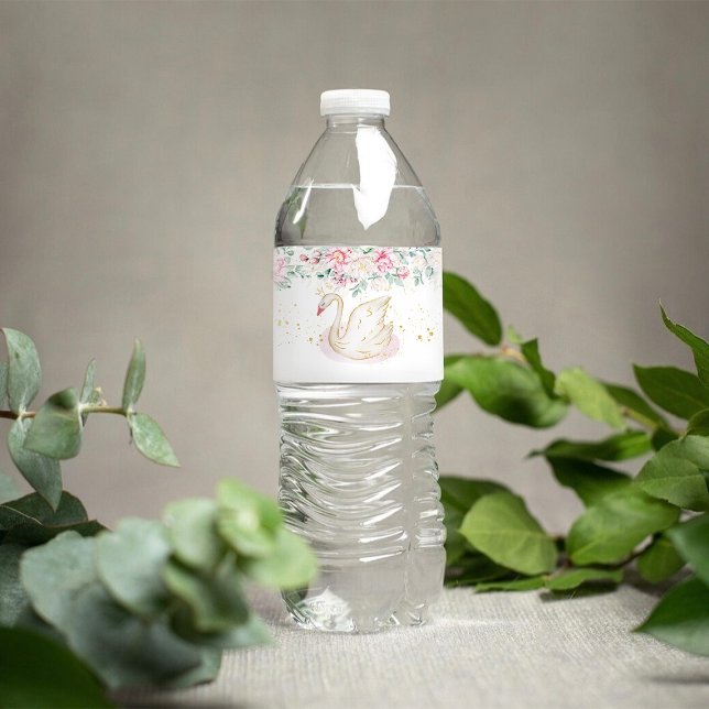 Etiqueta Para Botella De Agua Ducha de Bebé Princesa Cisne (Subido por el creador)