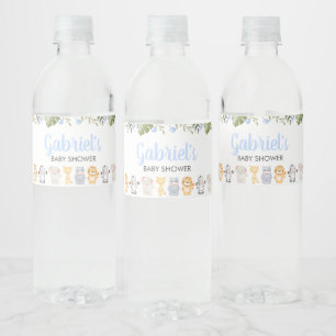 Etiqueta Para Botella De Agua Ducha de bebé safari niño 