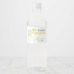 Etiqueta Para Botella De Agua Ducha de Novia de Limón Eucalipto Rosa