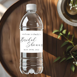 Etiqueta Para Botella De Agua Ducha de Novia Flor Silvestre Rústica y Abeja