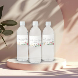 Etiqueta Para Botella De Agua ducha de novia floral de jardín francés