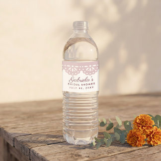 Etiqueta Para Botella De Agua Ducha de Novia Mexicana Rosa Polvorienta Viva la N