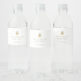 Etiqueta Para Botella De Agua Ducha de novia perfecta pera floral