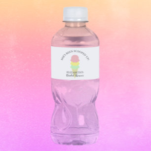 Etiqueta Para Botella De Agua Ducha nupcial con crema de hielo