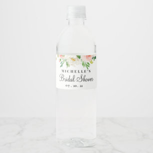 Etiqueta Para Botella De Agua Ducha nupcial, floral