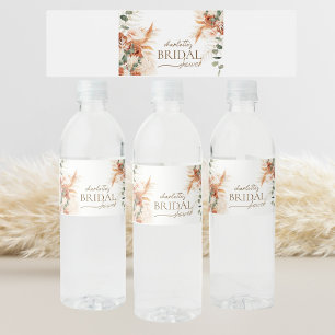 Etiqueta Para Botella De Agua Ducha nupcial floral de la Moda Boho minimalista