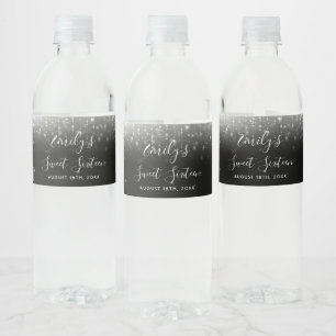 Etiqueta Para Botella De Agua Dulce blanco dorado 16