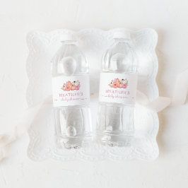 Etiqueta Para Botella De Agua Dulce calabaza rosa de otoño Baby Shower