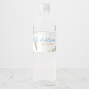 Etiqueta Para Botella De Agua Dulce de Hielo Azul para Baby Shower