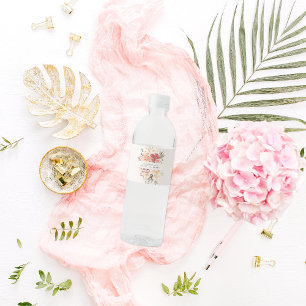 Etiqueta Para Botella De Agua Dulce floral simple 16 cumpleaños