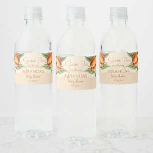 Etiqueta Para Botella De Agua Dulce pequeño durazno para la ducha de bebé