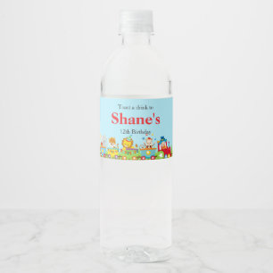 Etiqueta Para Botella De Agua El circo animal entrena a los niños cumpleaños en
