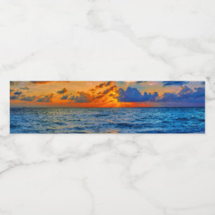 Etiqueta Para Botella De Agua El exótico Sunset Beach Sea