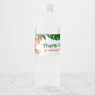 Etiqueta Para Botella De Agua El Fox lindo el   Baby Shower el   del bebé le
