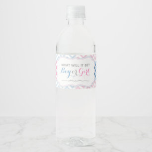 Etiqueta Para Botella De Agua El género revela la botella de agua Etiqueta-Azul