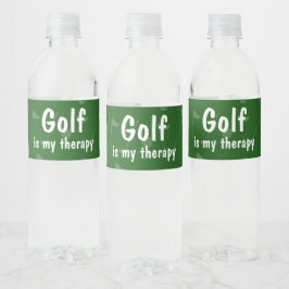 Etiqueta Para Botella De Agua El golf es mi terapia con bolas de golf en agua ve