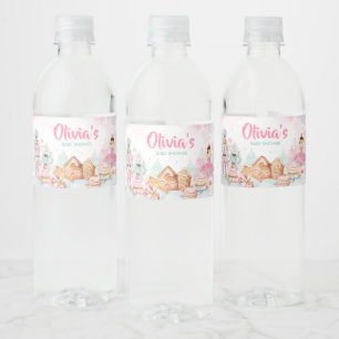 Etiqueta Para Botella De Agua El invierno de Nutcracker tira de nieve Baby Showe