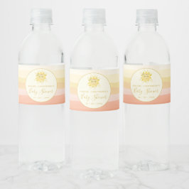 Etiqueta Para Botella De Agua El lindo boho rosa arcoiris de Baby Shower Sunshin