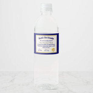 Etiqueta Para Botella De Agua El mejor certificado de abuelo de un mundo diverti