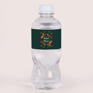 Etiqueta Para Botella De Agua El otoño rústico moderno deja una ducha nupcial