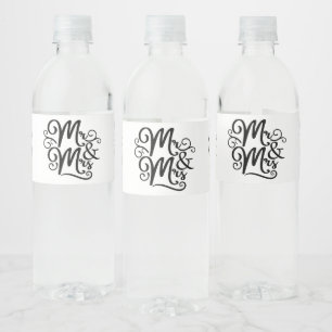 Etiqueta Para Botella De Agua El Sr. y la Sra. Bride Groom acaban de casarse Bod