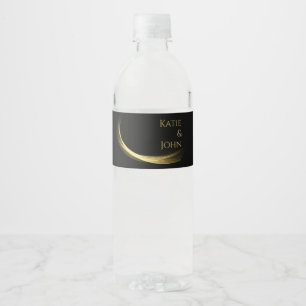Etiqueta Para Botella De Agua Elegancia dorada-Boda-