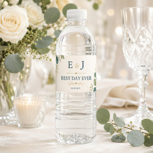 Etiqueta Para Botella De Agua Elegant Blue Eucalyptus 