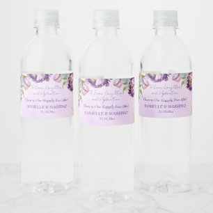 Etiqueta Para Botella De Agua Elegante boda de la glicinia lilac