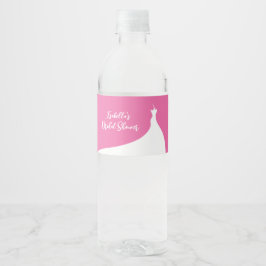 Etiqueta Para Botella De Agua Elegante Bridal Shower fuchsia Etiqueta de botella