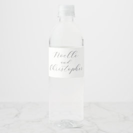 Etiqueta Para Botella De Agua Elegante caligrafía Boda de Invierno