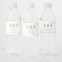 Etiqueta Para Botella De Agua Elegante conejito lindo niño de Pascua 3 cumpleaño