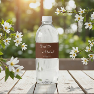 Etiqueta Para Botella De Agua Elegante Etiqueta de Boda Minimalista de Tinta Mar