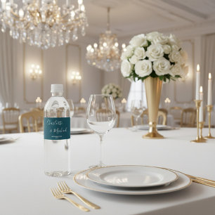 Etiqueta Para Botella De Agua Elegante Etiqueta de Bodas Minimalista con Letra S