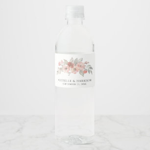 Etiqueta Para Botella De Agua Elegante etiqueta de botella de agua de boda flora