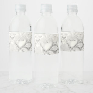 Etiqueta Para Botella De Agua Elegante etiqueta de botella de agua de Crema Blan