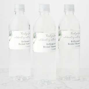 Etiqueta Para Botella De Agua Elegante Eucalipto Acuarela Despedida de Soltera P