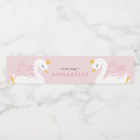 Elegante foto rosa de chica hermosa cisne fiesta f