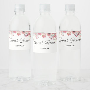 Etiqueta Para Botella De Agua Elegante Girly Bridal Ducha Botellas de Agua