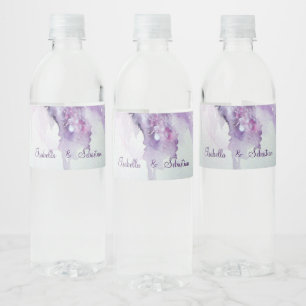 Etiqueta Para Botella De Agua Elegante Lilac Flores Boda Botellas de Agua