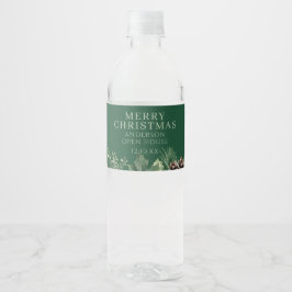 Etiqueta Para Botella De Agua Elegante Navidad 