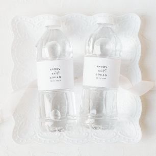 Etiqueta Para Botella De Agua Elegante Script Boda Etiqueta de botella de agua