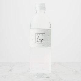 Etiqueta Para Botella De Agua Elegante y elegante textura de cuero blanco marfil